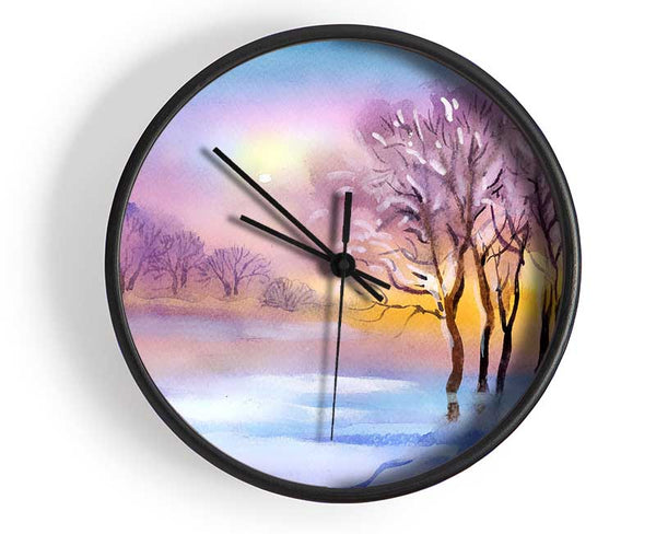 Ice Cold Winter Clock - Wallart-Direct UK