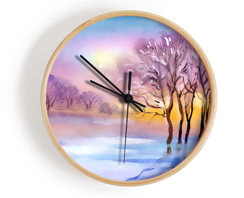 Ice Cold Winter Clock - Wallart-Direct UK