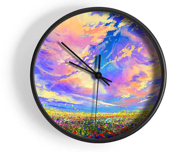 Rainbow Fields Clock - Wallart-Direct UK