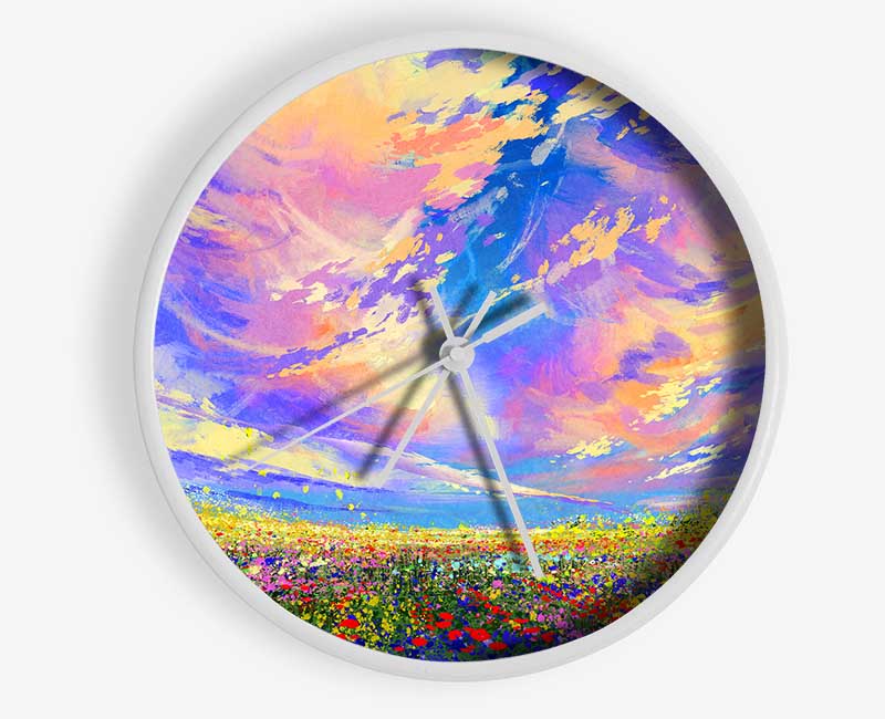 Rainbow Fields Clock - Wallart-Direct UK