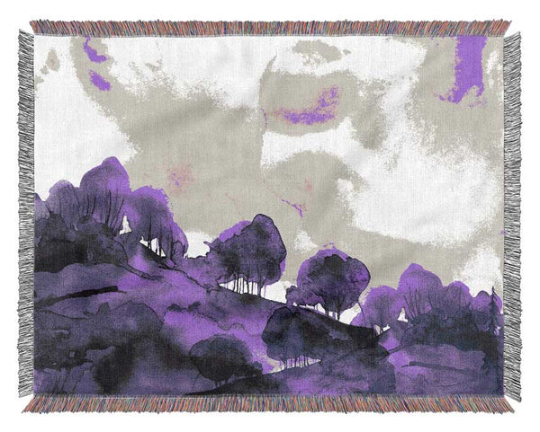 Purple Tree Abstract Woven Blanket