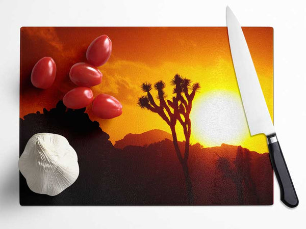 Sunset Desert Glass Chopping Board