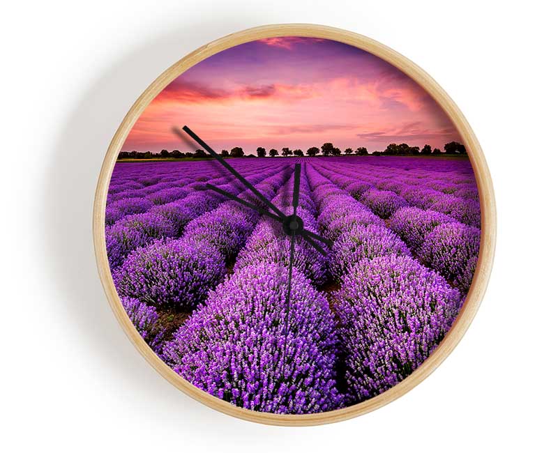 Lavender Fields Clock - Wallart-Direct UK