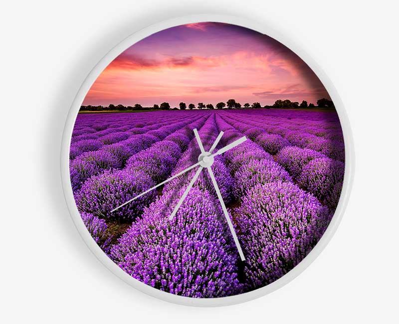 Lavender Fields Clock - Wallart-Direct UK