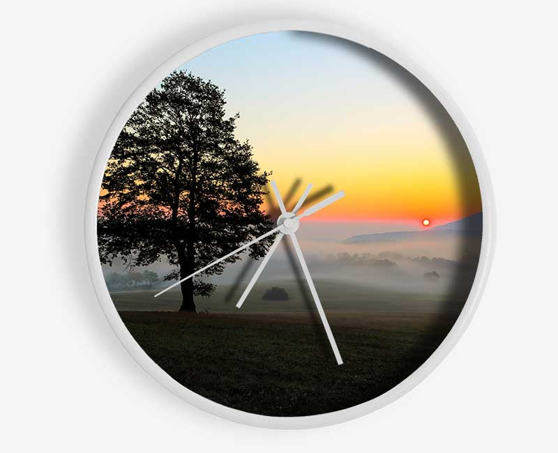 Misty Sunrise Clock - Wallart-Direct UK