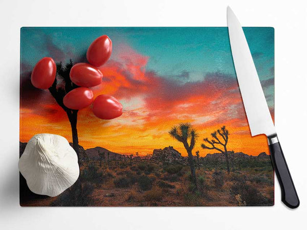 Sunset Desert Skies Glass Chopping Board