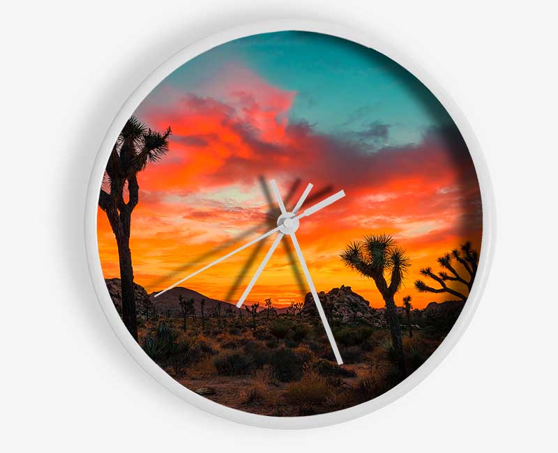 Sunset Desert Skies Clock - Wallart-Direct UK