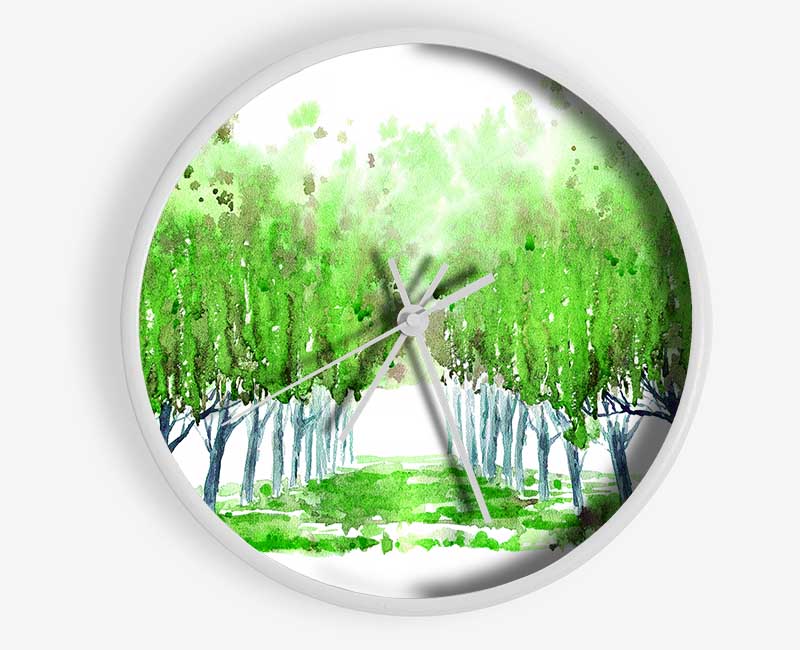 Green Tree Walk Clock - Wallart-Direct UK