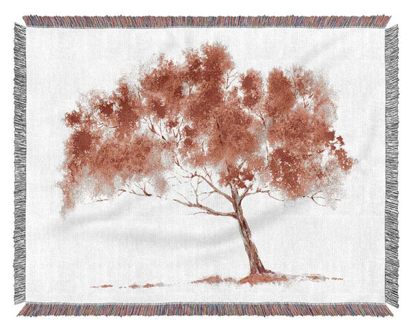 Pink Abstract Tree Woven Blanket