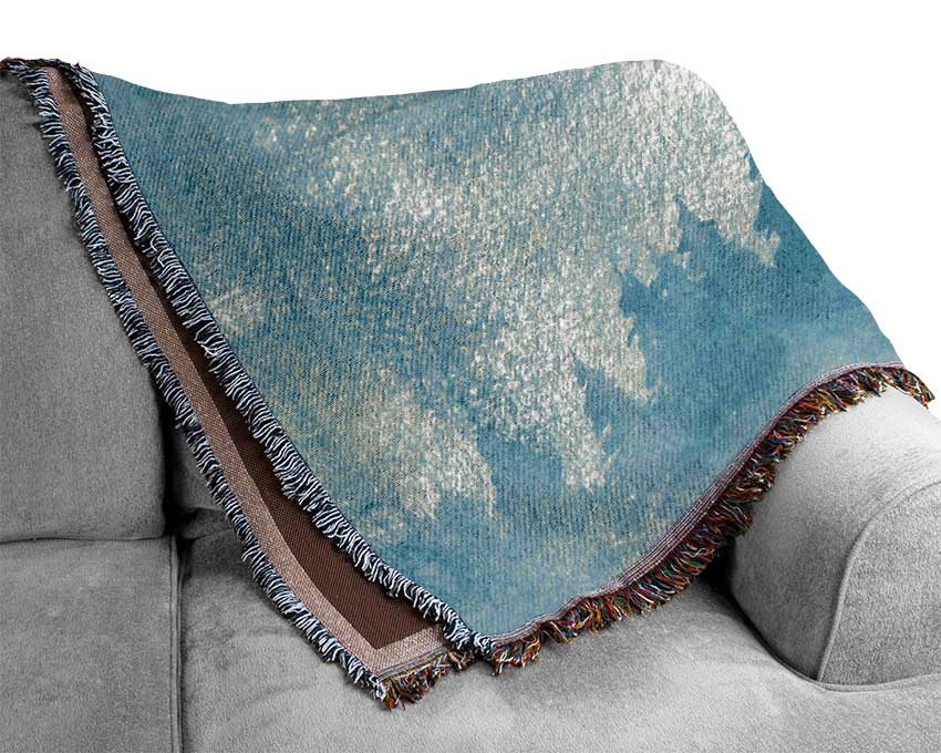 Blue Tree Horizon Woven Blanket