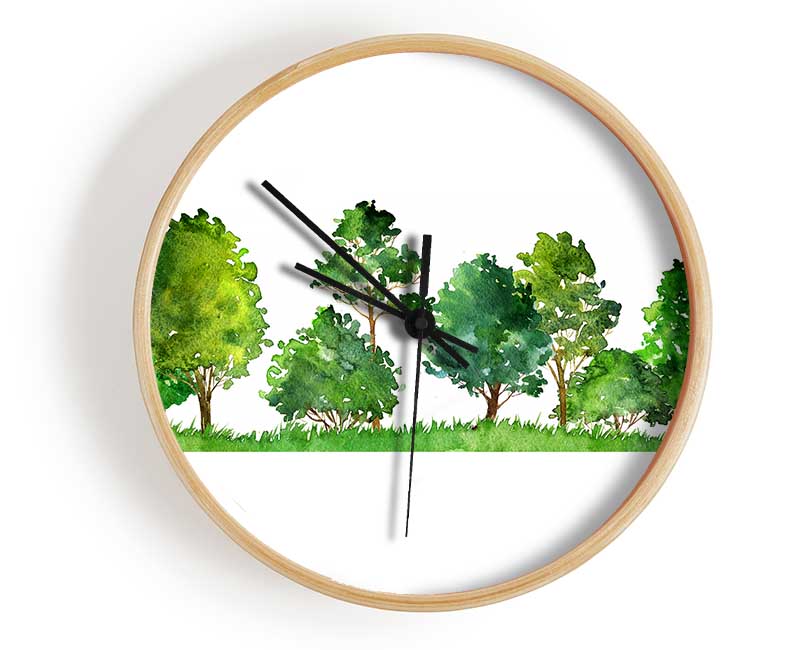 Green Tree Delight Clock - Wallart-Direct UK