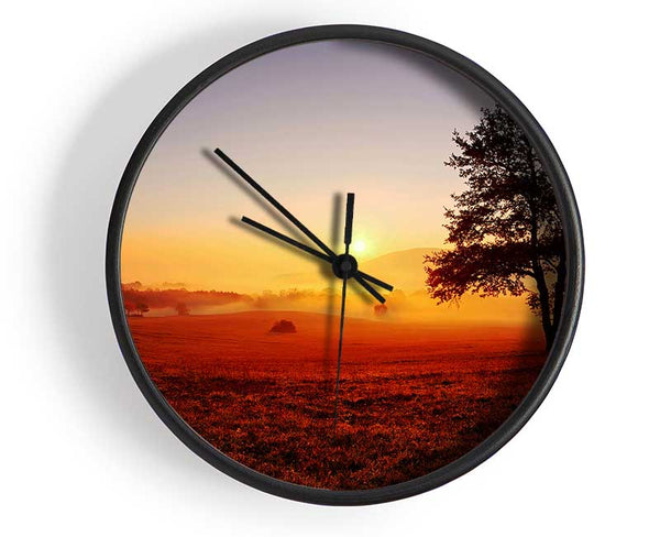 Autumn Fields Of Gold Clock - Wallart-Direct UK