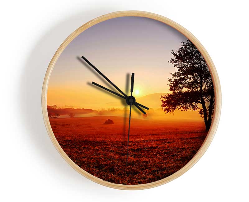 Autumn Fields Of Gold Clock - Wallart-Direct UK