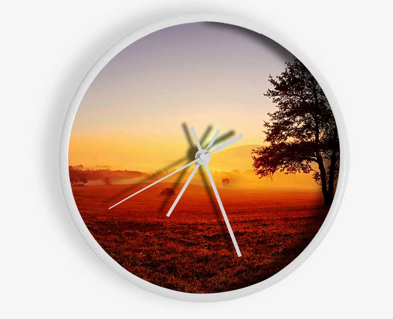 Autumn Fields Of Gold Clock - Wallart-Direct UK