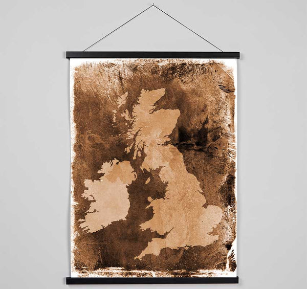 UK Retro Map Hanging Poster - Wallart-Direct UK