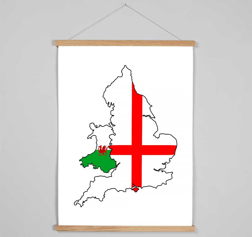 Wales And England Hanging Poster - Wallart-Direct UK