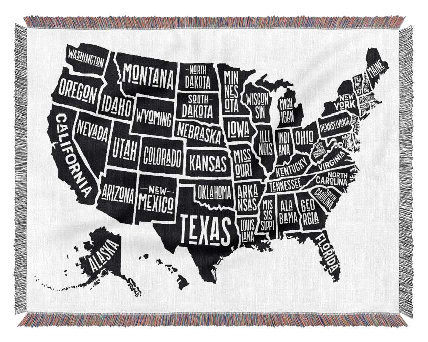 States Of America 5 Woven Blanket