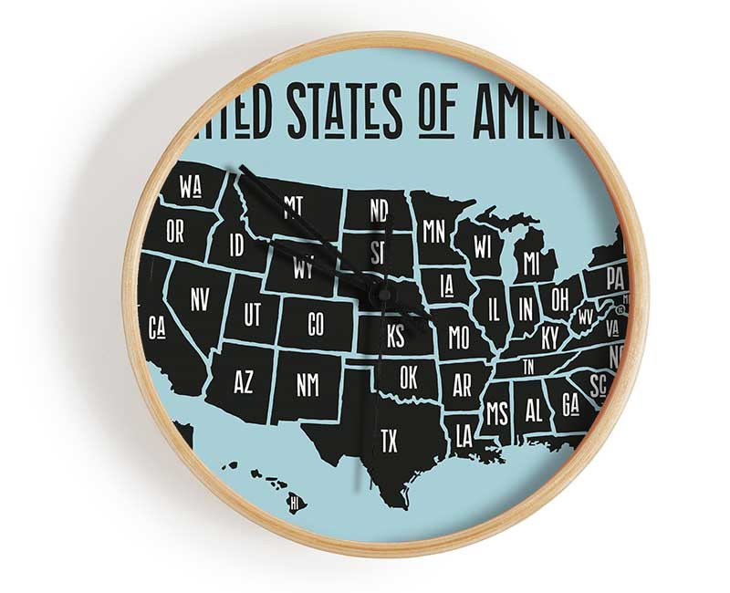 States Of America 2 Clock - Wallart-Direct UK