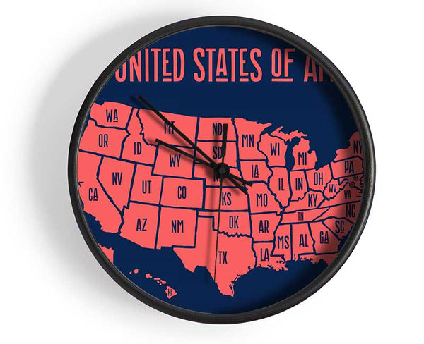 States Of America 1 Clock - Wallart-Direct UK