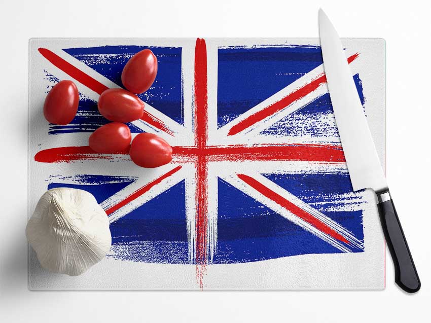 British Flag 1 Glass Chopping Board