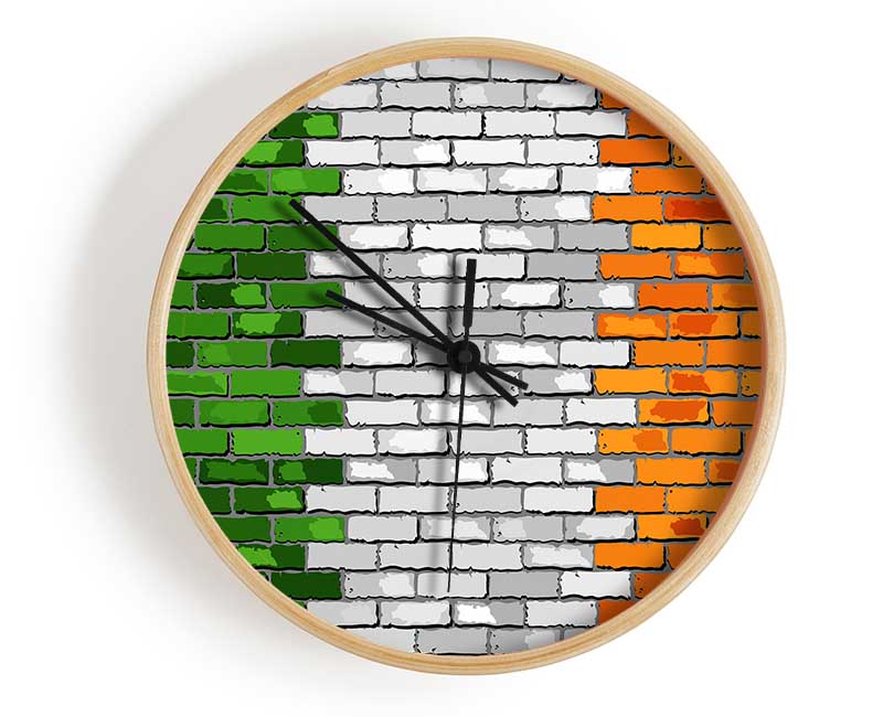 Irish Flag 2 Clock - Wallart-Direct UK