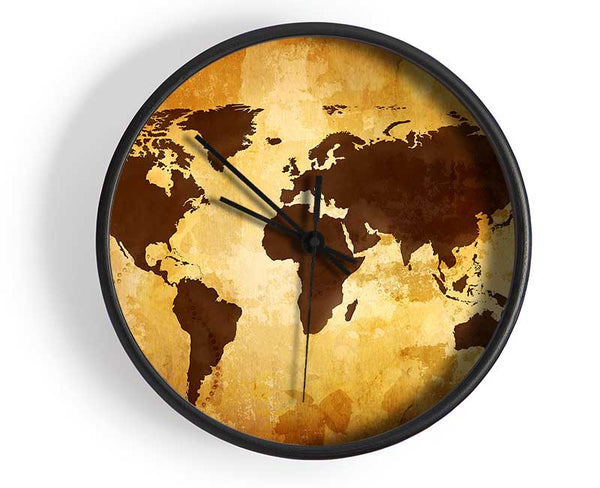 Map Of The World 12 Clock - Wallart-Direct UK