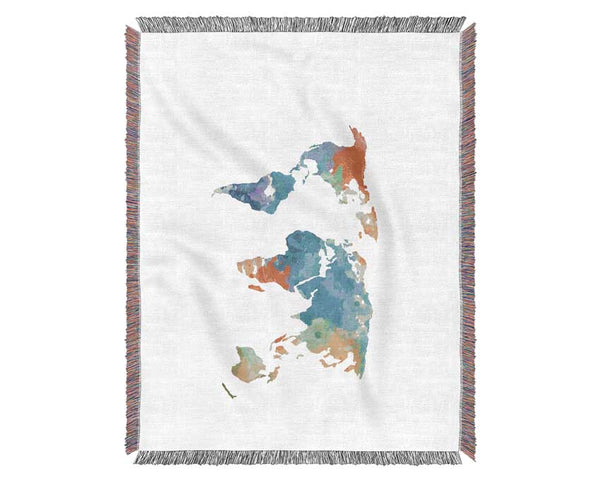 Map Of The World 10 Woven Blanket