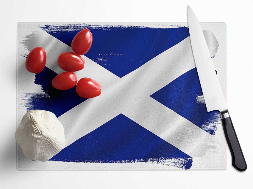 Scottish Flag 1 Glass Chopping Board