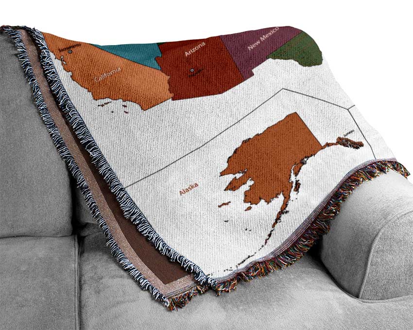 States Of America 4 Woven Blanket