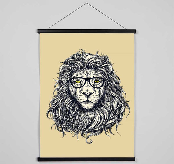 Smart Lion Hanging Poster - Wallart-Direct UK