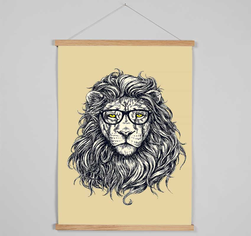 Smart Lion Hanging Poster - Wallart-Direct UK