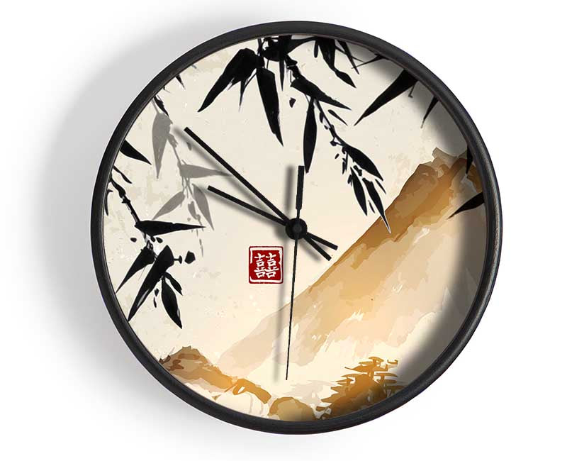 Japanese mountain bamboo Clock - Wallart-Direct UK