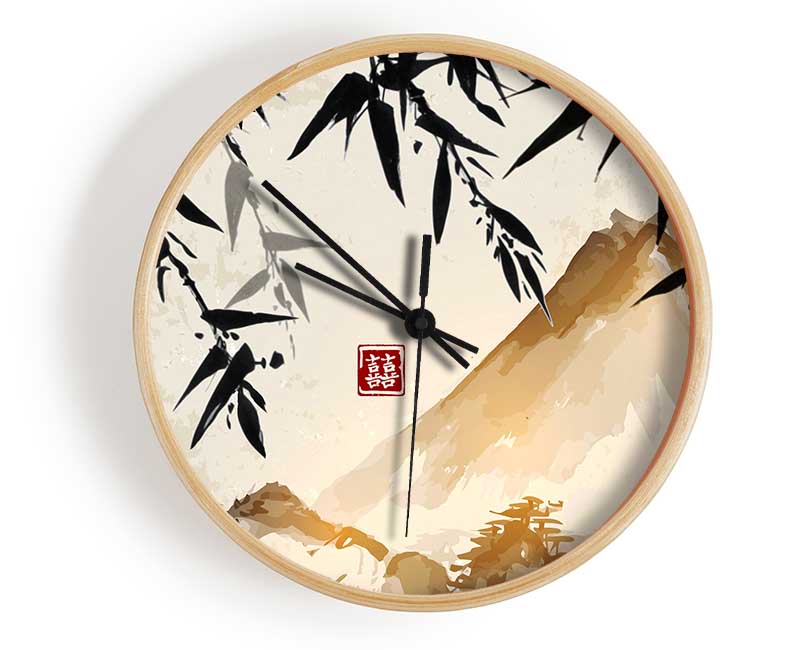 Japanese mountain bamboo Clock - Wallart-Direct UK