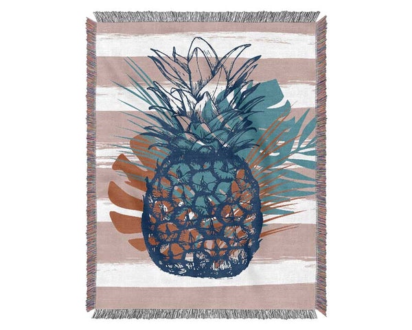 Pop Art Pineapple Palm Leaves Woven Blanket