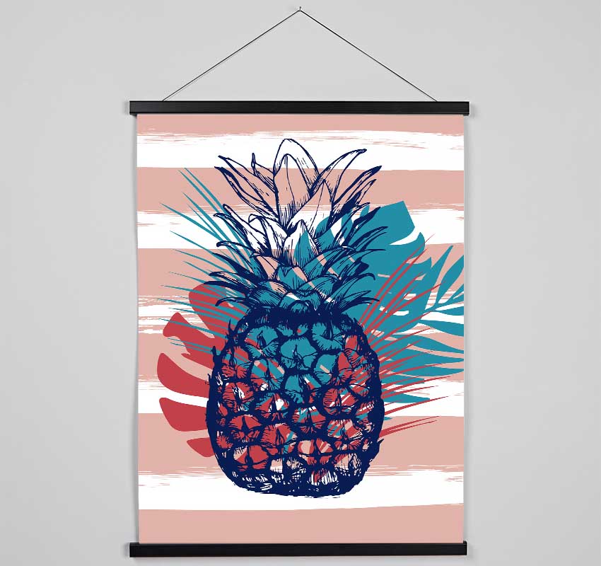 Pop Art Pineapple Palm Leaves Hanging Poster - Wallart-Direct UK