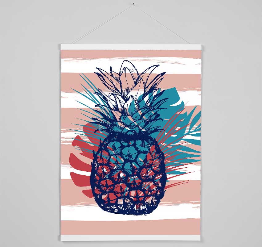 Pop Art Pineapple Palm Leaves Hanging Poster - Wallart-Direct UK