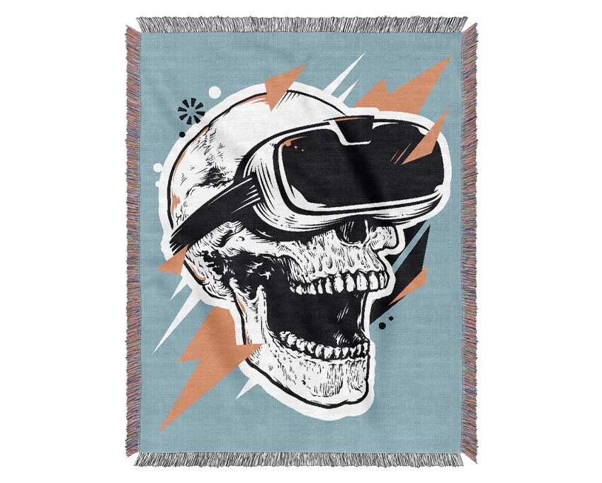 Video Game Shocked Skull Woven Blanket