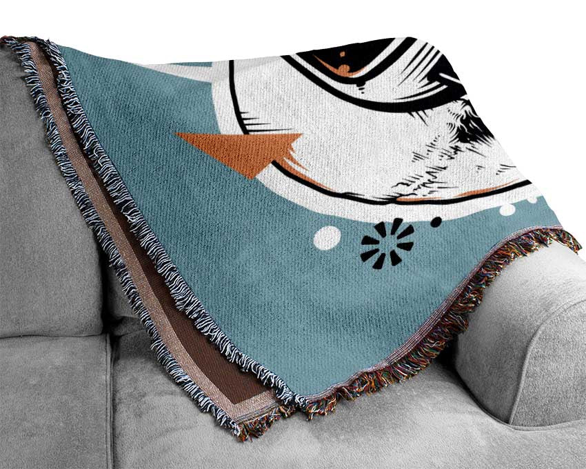 Video Game Shocked Skull Woven Blanket