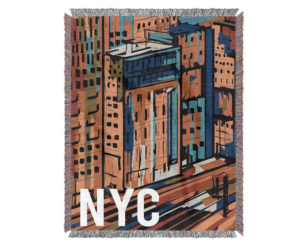 NYC Colourful City Woven Blanket