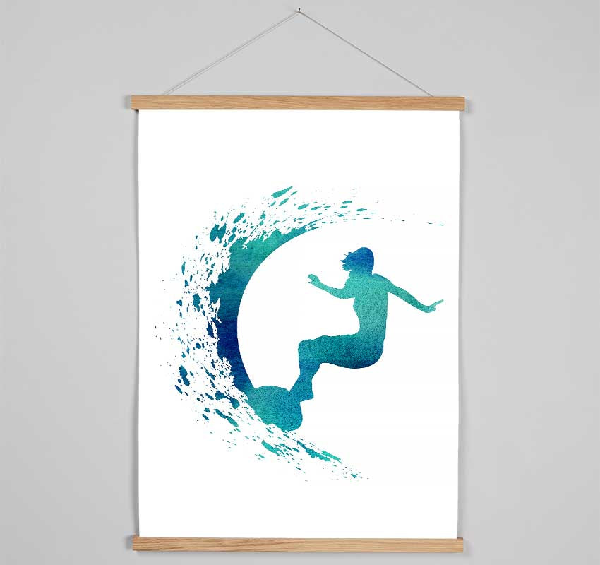 Surfing The Wave Hanging Poster - Wallart-Direct UK