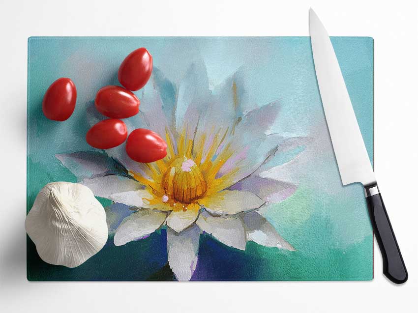 Water Lily Glass Chopping Board