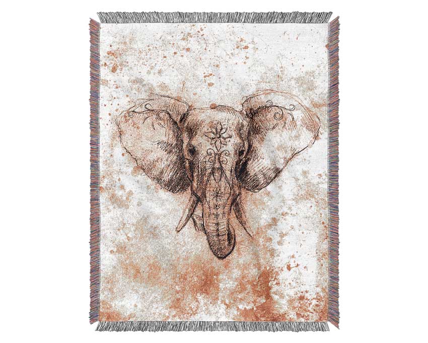 Indian Elephant Woven Blanket