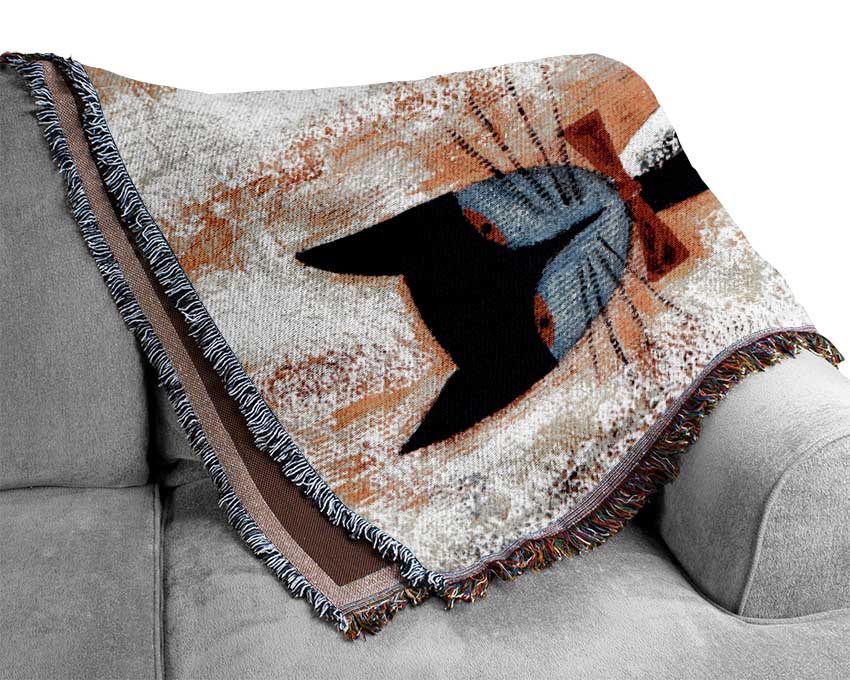 Black Cat Bow Tie Woven Blanket