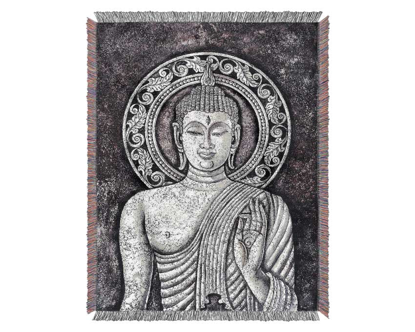 Buddha Black Woven Blanket