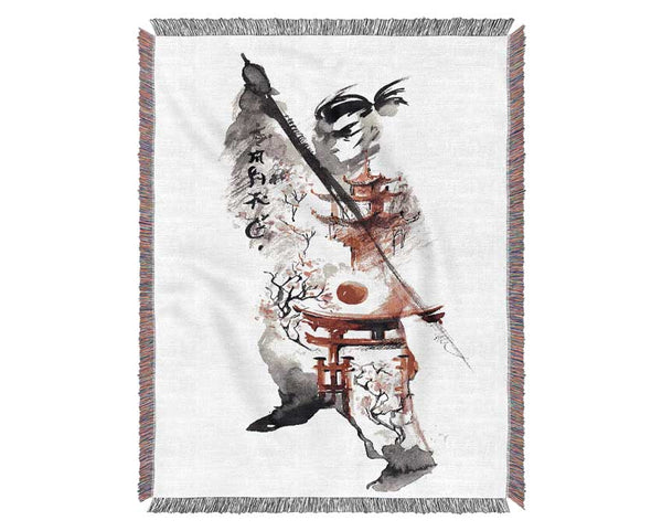 Chinese Warrior Woven Blanket