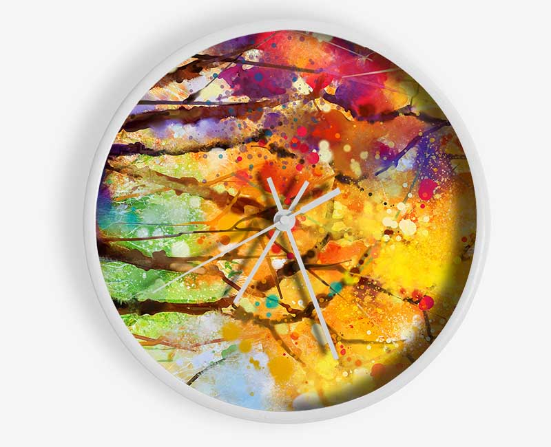 Autumn Trees 2 Clock - Wallart-Direct UK