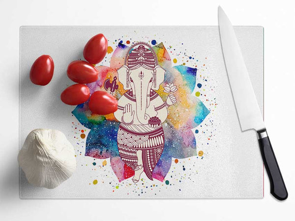 Ganesha Hindu God Glass Chopping Board