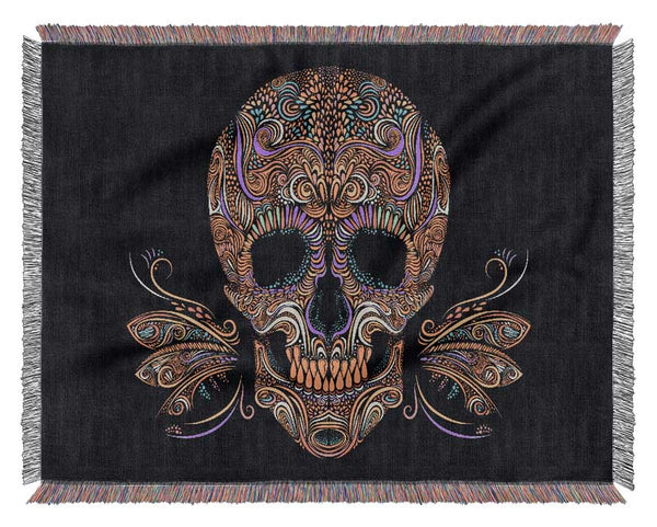 Colourful Mexican Skull Woven Blanket