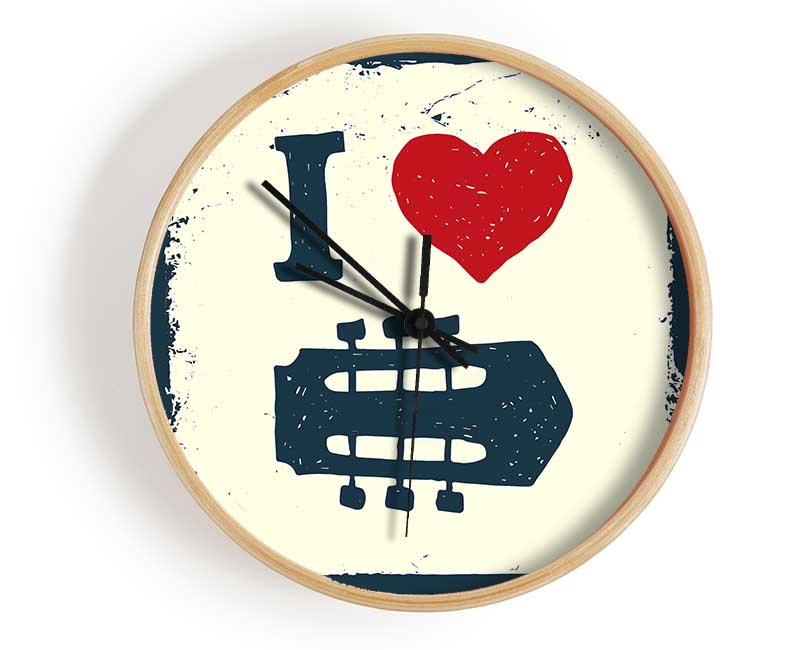 I Love Guitar Clock - Wallart-Direct UK