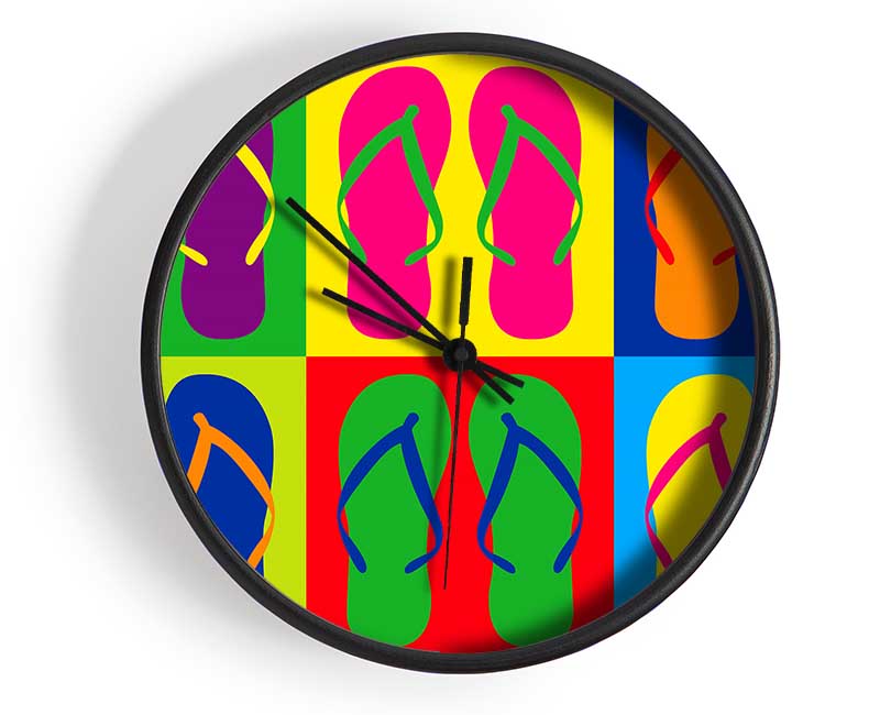 Pop Art Flip Flops Clock - Wallart-Direct UK